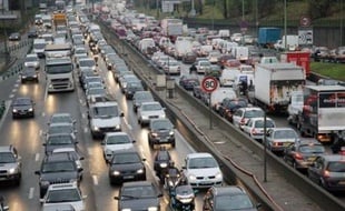 Embouteillages sur le périphérique parisien, le 20 novembre 2007.