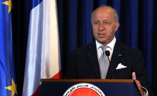 Laurent Fabius, ministre des Affaires étrangères, le 10 août 2014 à Erbil, en Irak.