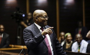 L'ex-président sud-africain Jacob Zuma, devant la Haute Cour de Pietermaritzburg (est) le 15 octobre 2019.
