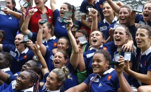 Vainqueur de l'Irlande (25-18), le XV de France s'est adjugé la 3e place de la Coupe du monde féminine de rugby, le 17 août 2014, à Paris.