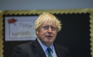 Le Premier ministre britannique Boris Johnson, à Coalville le 26 août 2020.