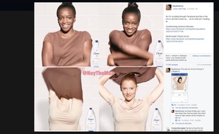 Cette capture d'écran de la publicité Dove est devenue virale.