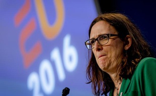 La Commissaire européenne au Commerce Cecilia Malmström à Amsterdam, le 2 février 2016