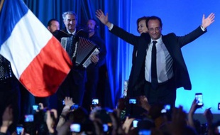 François Hollande le soir de son élection à la présidentielle le 6 mai 2012 à Tulle