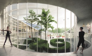 Vue d'architecte du futur conservatoire à rayonnement régional de Rennes, qui sera implanté au Blosne d'ici 2020.