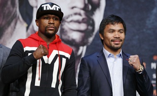 Floyw Mayweather et Manny Pacquiao le 29 avril 2015.