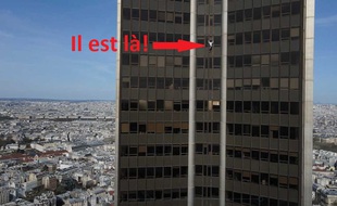 Alexis Landot lors de l'ascension de la Tour Montparnasse