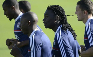 Bafétimbi Gomis de retour à l'entraînement avec Lyon, le 4 septembre 2013