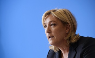 Marine Le Pen au siège du FN, à Nanterre, le 6/02/15.