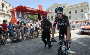 Chris Froome lors du Tour d'Espagne, le 20 août 2017.