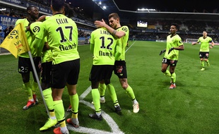 La joie des Lillois après leur victoire à Montpellier.