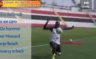 Mamadou Sakho lors de l'entraînement de l'équipe de France, le 2 juillet 2014.