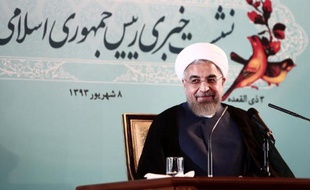 Le président iranien Hassan Rohani lors d'une conférence de presse à Téhéran le 30 août 2014