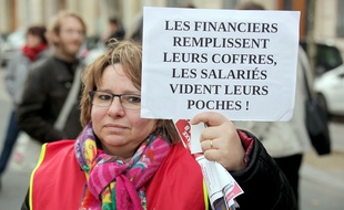 Lors de la manifestation de fonctionnaires du 26 janvier 2016, à Paris.