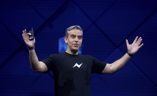 Le vice-président de Facebook en charge de Messenger, David Marcus, à la conférence F8, l,e 18 avril 2017.