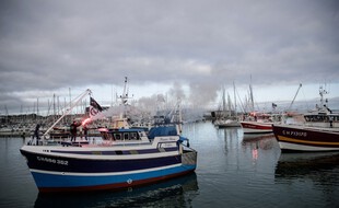 Lors de la manifestation des pêcheurs à Cherbourg, le 25 septembre.