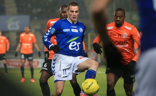 Face au SR Colmar (0-3), Dimitri Liénard a inscrit son premier but de la saison avec le Racing. Une délivrance pour l'ailier gauche de Strasbourg. (Archives)