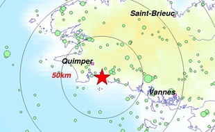 L'épicentre a été localisé près de Bénodet.