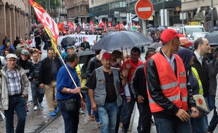 Strasbourg le 12 septembre 2017. Manifestation contre la réforme de la loi travail à l'appel de la CGT.