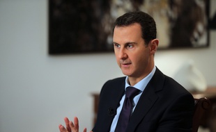 Le président syrien Bachar al-Assad lors d'une interview avec l'Agence France Presse à Damas, le 11 février 2016.
