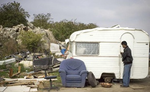 Un camp de Roms dans le Val d'Oise en 2007.