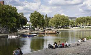Vue de l'Erdre, en centre-ville de Nantes, en 2017