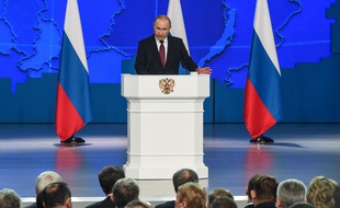 Vladimir Poutine lors de son discours annuel au Parlement, à Moscou le 20 février 2019.