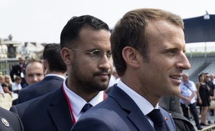 Alexandre Benalla avec Emmanuel Macron le 14 juillet 2018.