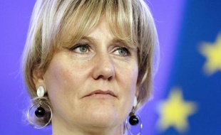 Nadine Morano, candidate aux élections européennes, le 24 avril 2014 à Paris