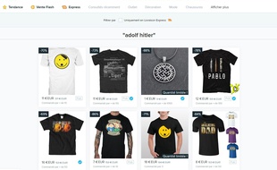 Capture d'écran du site en ligne Wish.