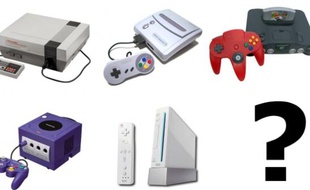 Les consoles de salon de Nintendo (de gauche à droite et de haut en bas: la NES, la SNES, la Nintendo 64, la Gamecube et la Wii)