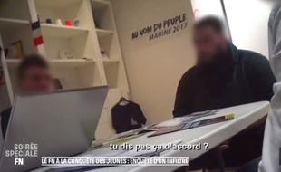 Capture d'écran du documentaire «La Face cachée du Front national», diffusé le 15 mars 2017 sur C8.