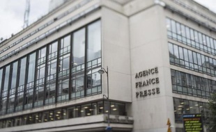Le siège de l'Agence France-Presse, place de la Bourse à Paris, en août 2014