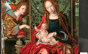 La Vierge à l'enfant
avec l'archange Gabriel.