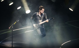 Matt Bellamy, chanteur et figure emblématique du groupe Muse, le 8 avril 2016 à Manchester.