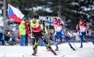 Martin Fourcade à Nove Mesto (République Tchèque) le 8 février 2015.