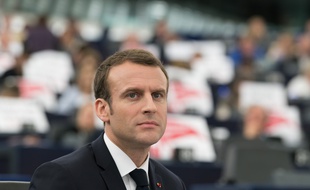 Emmanuel Macron au Parlement européen à Strasbourg, le 17 avril 2018.