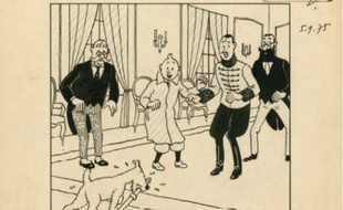 Une encre de Chine et crayon réalisée en 1939 par Hergé à l'époque de la publication du «Sceptre d'Ottokar» a été vendu 539.880 euros aux enchères.