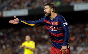 Le défenseur du Barça Gérard Piqué a été expulsé lors du match retour de Supercoupe d'Espagne contre l'Athletic Bilbao, le 17 août 2015.