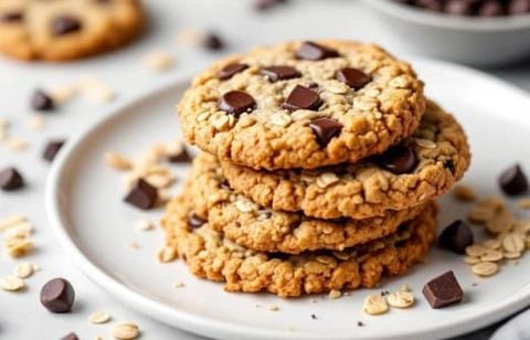 Fondez pour ces cookies moelleux aux flocons d’avoine et chocolat, faciles et gourmands à préparer maison