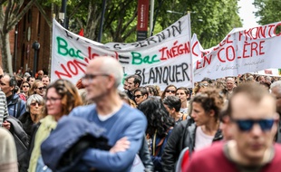Depuis plusieurs mois, les enseignants toulousains sont mobilisés contre la réforme Blanquer//SCHEIBER_17430016/1905091751/Credit:FrÃ'dÃ'ric Scheiber/SIPA/1905091751