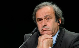 Michel Platini en conférence de presse à Zurich le 28 mai 2015