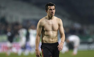 Le milieu de l'OM, Joey Barton, lors d'un match de Ligue Europa, le 8 novembre 2012 contre le Borussia Monchengladbach.