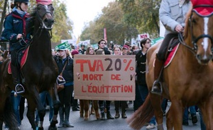 Des milliers de cavaliers et de poneys, venus de toute la France, vont battre les pavés parisiens dimanche pour protester contre la hausse de la TVA de 7% à 20%.