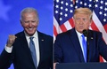 Joe Biden et Donald Trump dans le nuit du 3 au 4 novembre 2020.