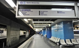 Un quai du RER B, géré par la RATP.