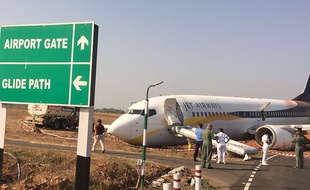 Un avion de Jet Airways est sorti de piste en Inde, le 26 décembre 2016