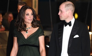 Kate Middleton et son mari le prince William lors de la cérémonie des Bafta, à Londres le 18 février 2018