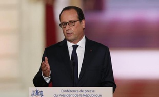 Le président François Hollande lors de sa conférence de presse à l'Elysée le 18 septembre 2014