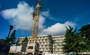 Un chantier à Créteil, le 18 juin 2016